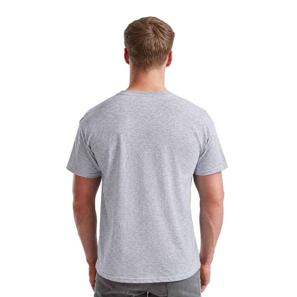 Men's Fruit of the Loom Plain T Shirt 100% Cotton Heather Grey Tee