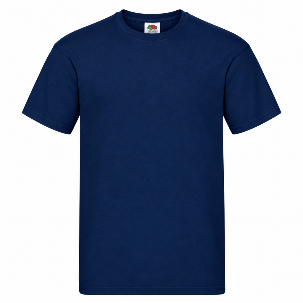 Men's Fruit of the Loom Plain T Shirt 100% Cotton Navy Tee