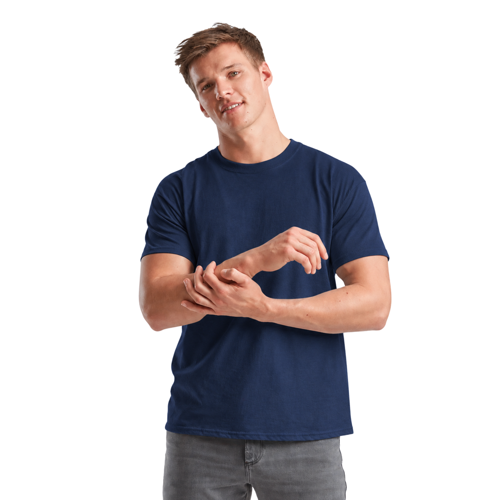 Men's Fruit of the Loom Plain T Shirt 100% Cotton Navy Tee