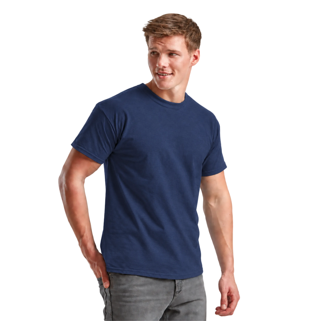 Men's Fruit of the Loom Plain T Shirt 100% Cotton Navy Tee