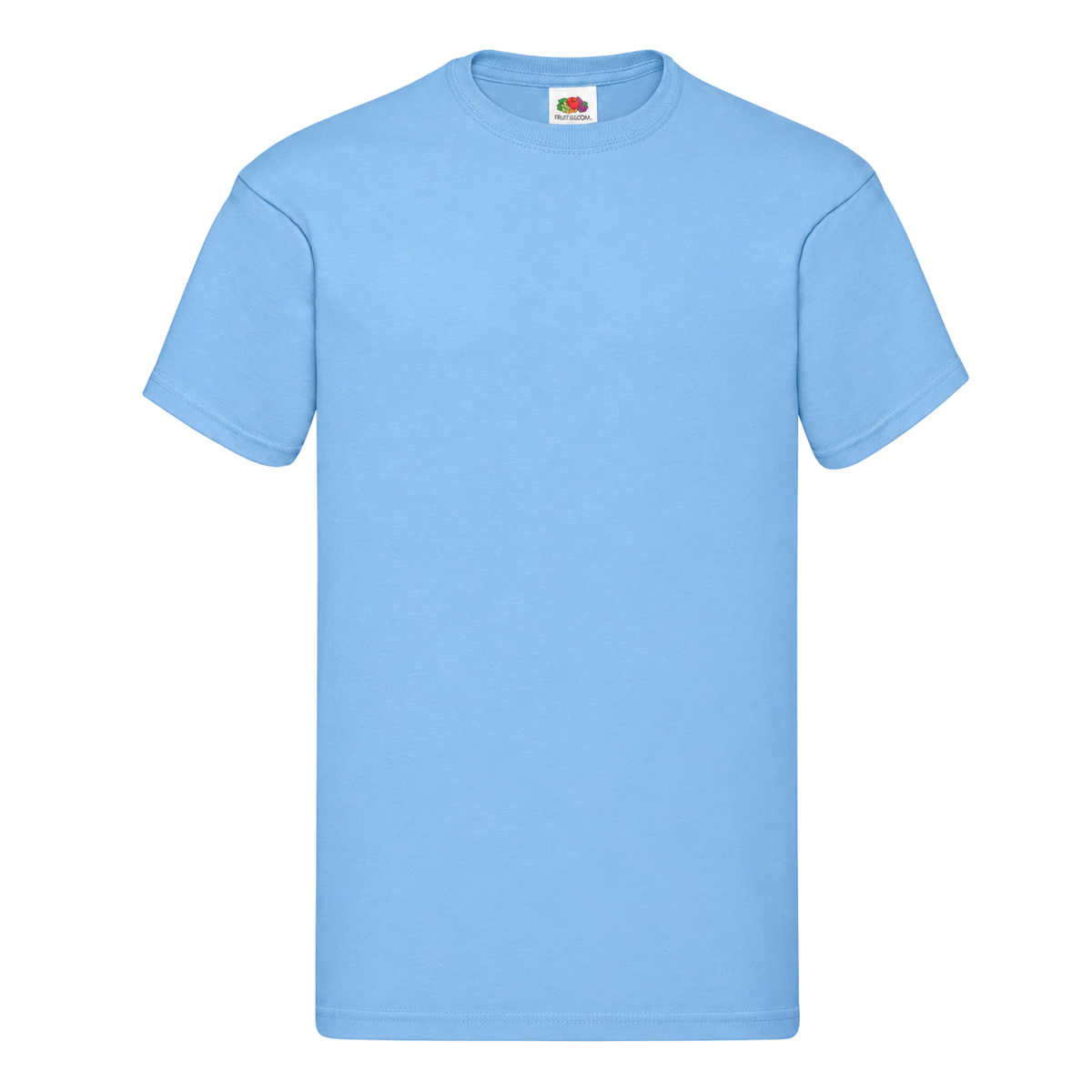 Men's Fruit of the Loom Plain T Shirt 100% Cotton Sky Blue Tee