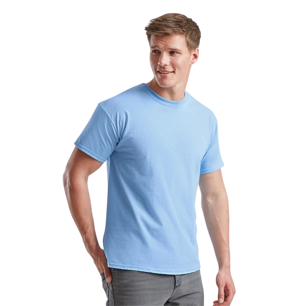 Men's Fruit of the Loom Plain T Shirt 100% Cotton Sky Blue Tee