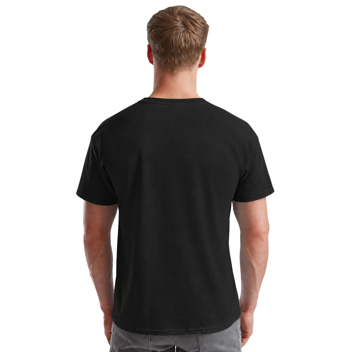 Men's Fruit of the Loom Plain T Shirt 100% Cotton Black Tee