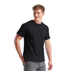 Men's Fruit of the Loom Plain T Shirt 100% Cotton Black Tee