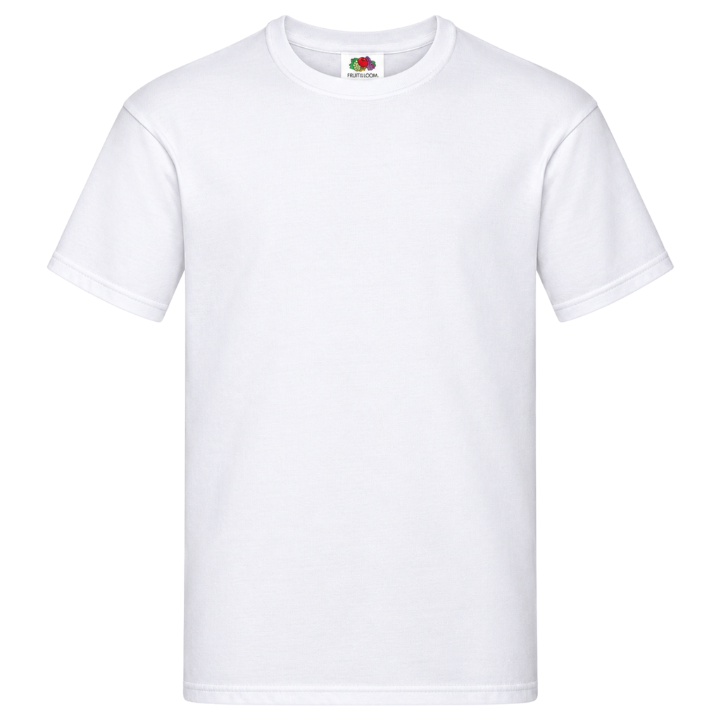 Men's Fruit of the Loom Plain T Shirt 100% Cotton White Tee