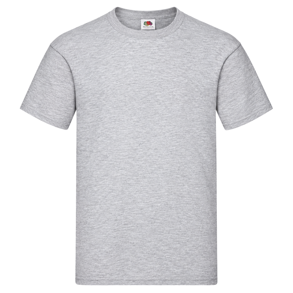 Men's Fruit of the Loom Plain T Shirt 100% Cotton Heather Grey Tee
