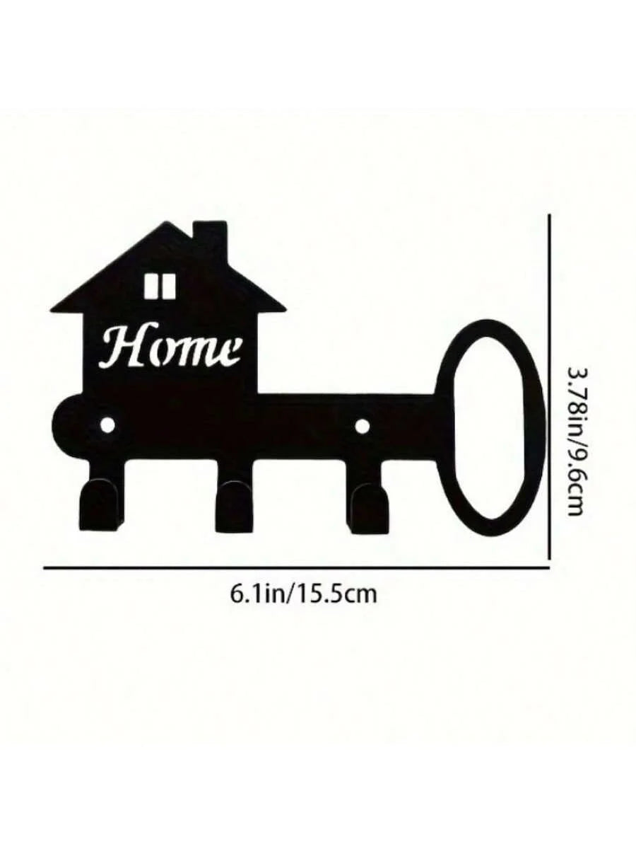 1pc Metal Wall Hooks Key Holder, Wall Mounted Coat Rack, Iron Art Decor For Home Kitchen Door