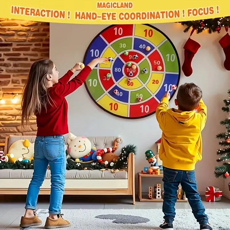 29" Kids Dart Board with Sticky Balls Large Indoor/Outdoor Fun Party Game Toy for Boys Birthday Play