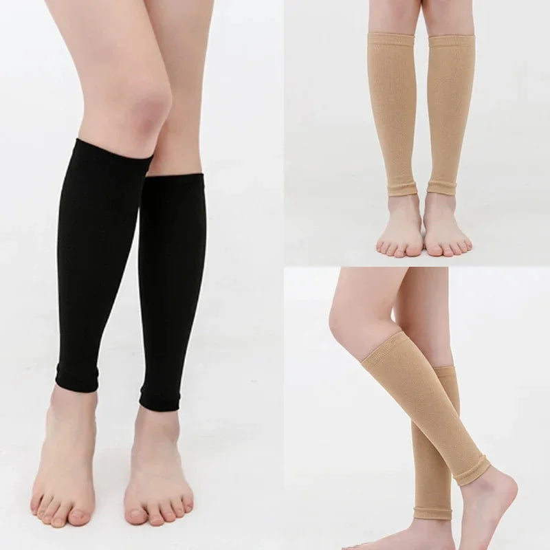 Footless Calf Compression Sleeves 20-30mmHg Medical Gradient Compression Calf Socks Replacement Stockings