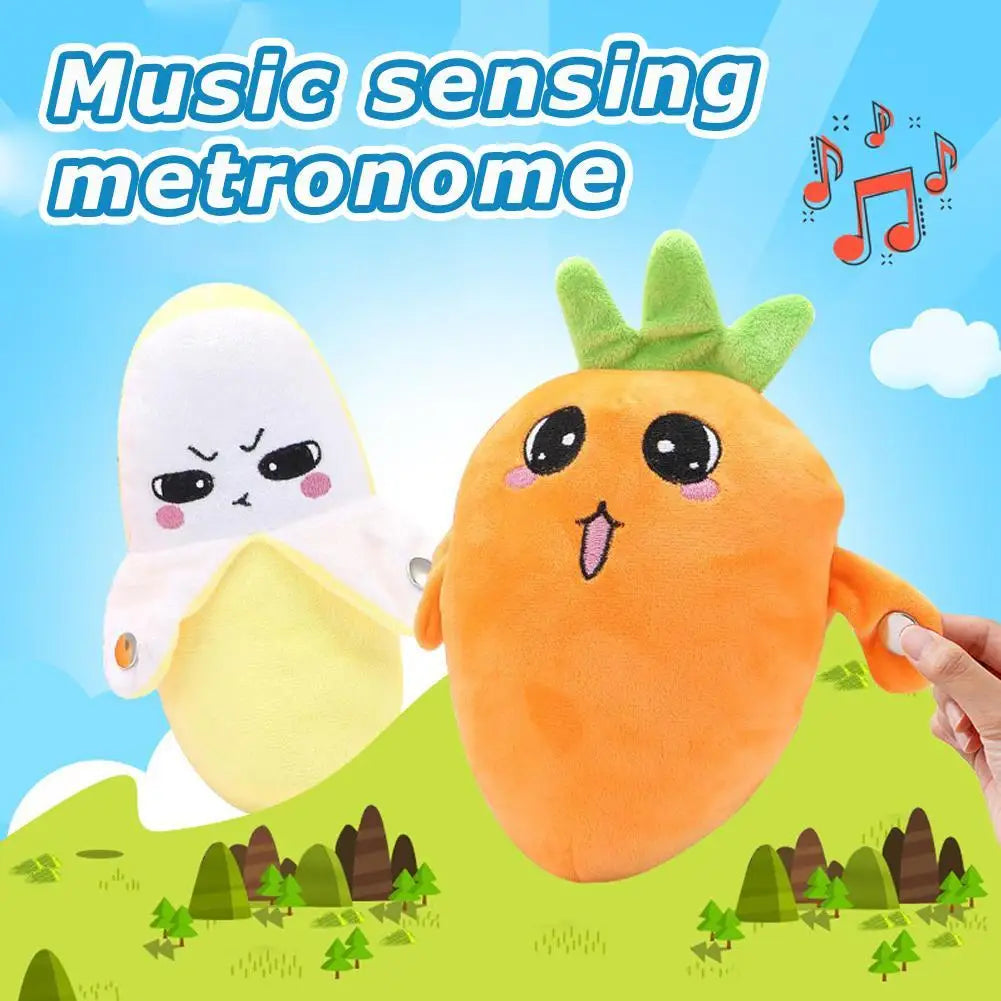 Creative Peculiar Music Rhythm Parent-child Interactive Plush Doll Banana Fruit Induction Toy Cultivate Music Perception Ability