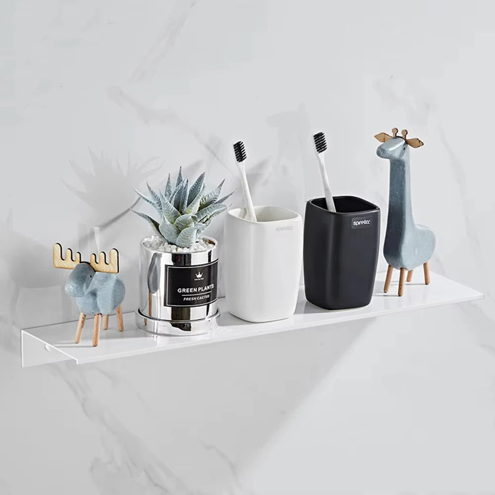 30/40/50CM Bathroom Shelf Aluminum Floating Shelves for Wall Mounted Shower Organiser Kitchen Storage Rack Bathroom Accessories