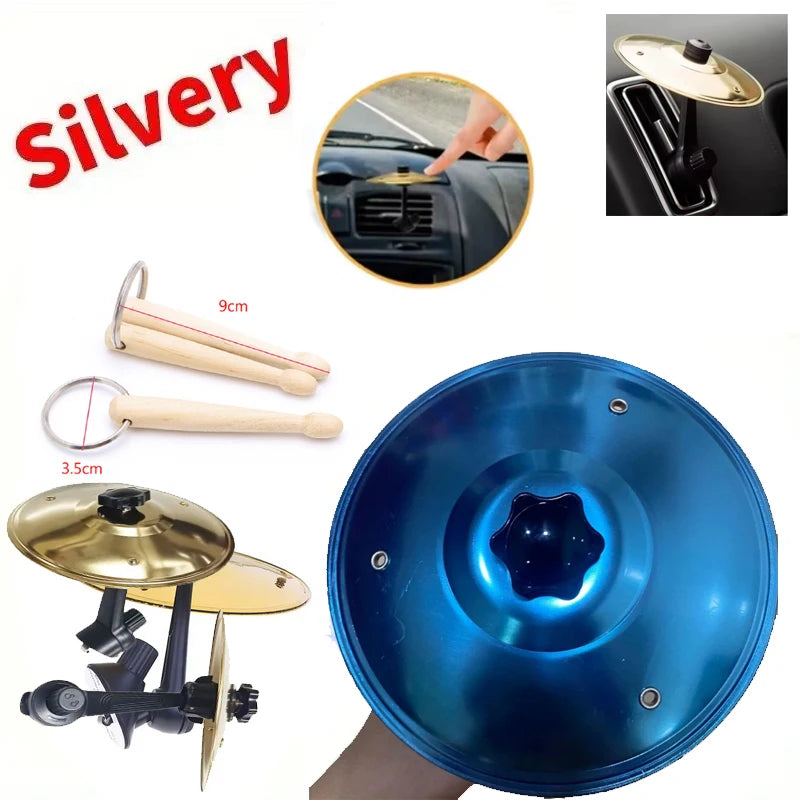 Car Crash Cymbal With Drum Sticks Air Vent Mini Drum Car Hand-shooting Cymbals Car Drum Cymbal Air Vent Musical Instrument