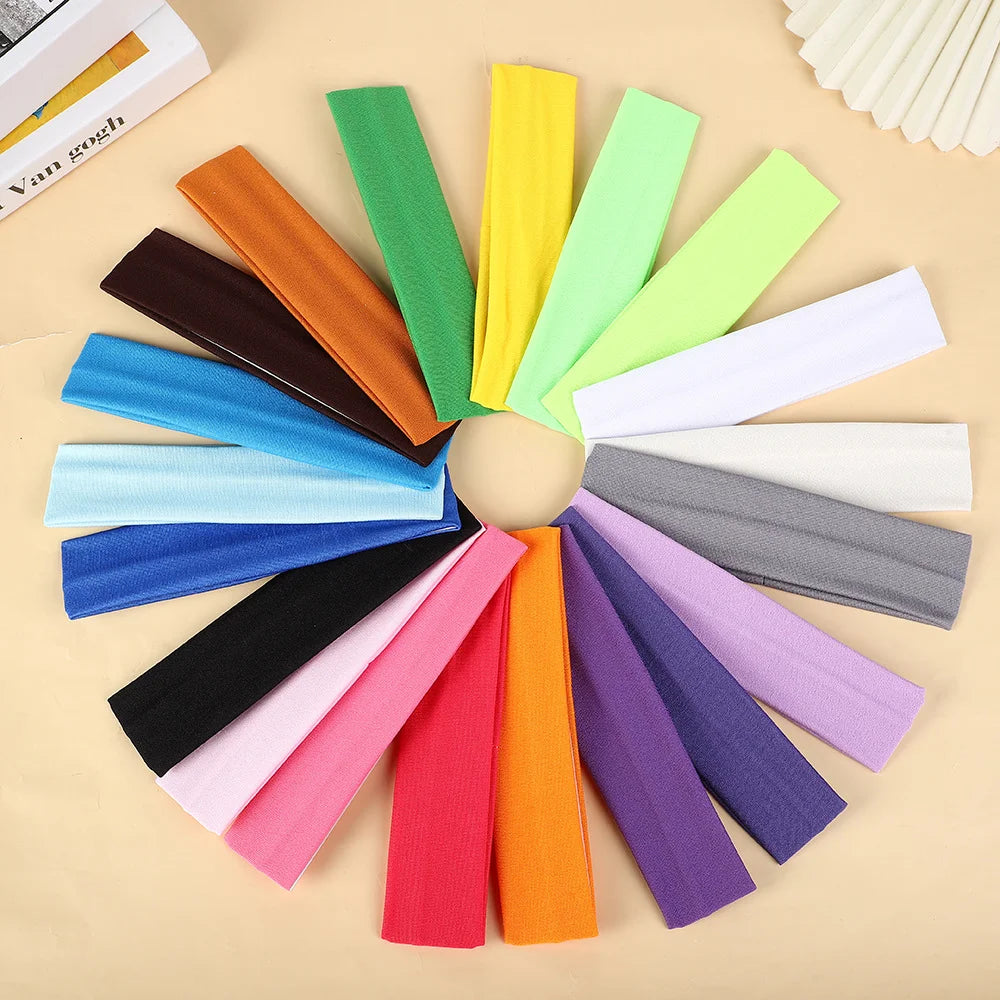 Solid Color Knitted Elastic Hair Band Fashion Headbands for Women Sports Running Fitness Yoga Makeup Hair Accessory