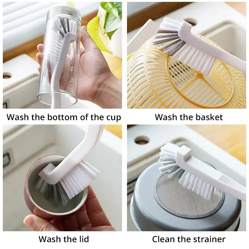 Japanese Sink & Motorcycle Cleaning Brush - Long Handle Elbow Design for Tail Holes & Crevices