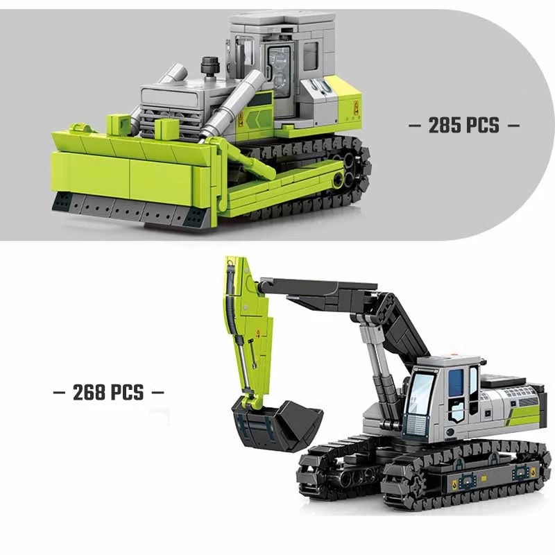 SEMBO Engineering Vehicle Assemblage Building Blocks Kits MOC Excavator Mixer Truck Model Bricks DIY Educational Toys Boys Gifts
