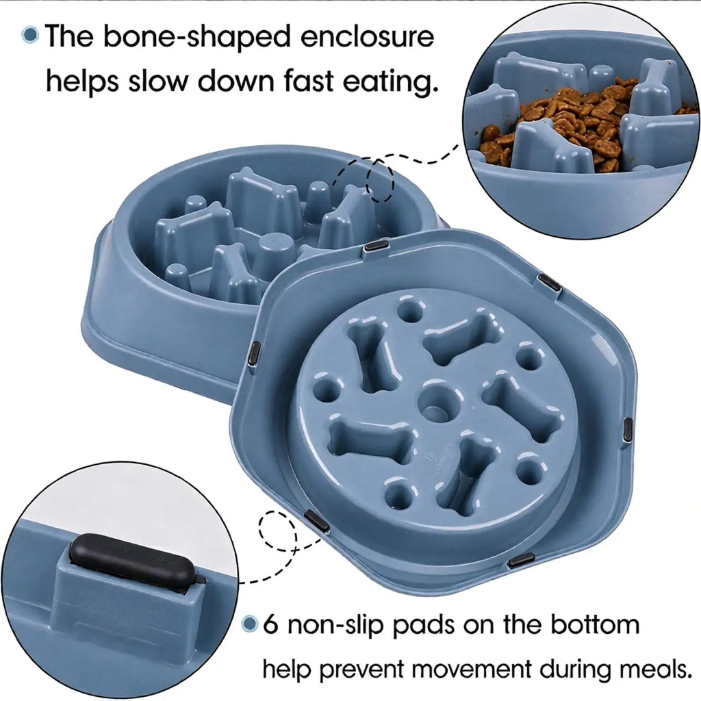 Slow Feeder Dog Bowl Anti-choking Puppy Food Bowl Anti-slip Pet Slow Eating Dog Dishes Puzzle Feeders for Dogs Small Medium
