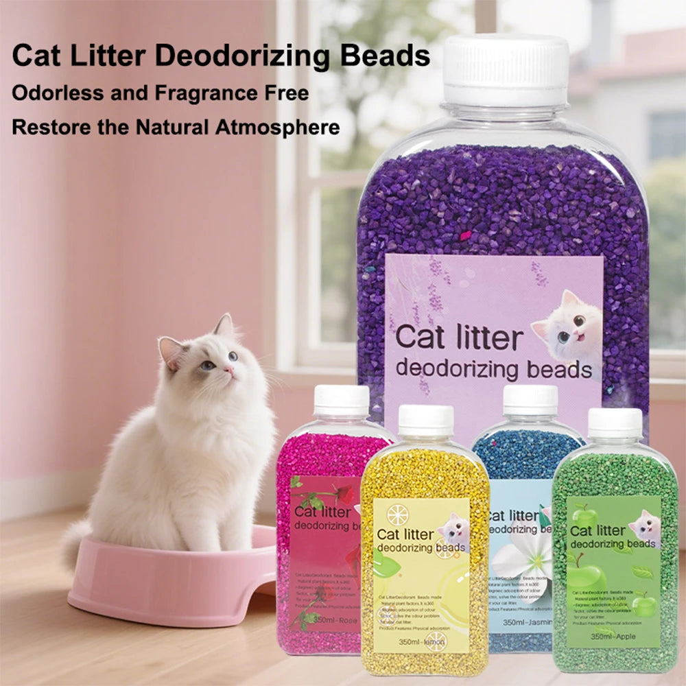 Cat Litter Deodorizer Beads - Eliminate Bad Smell, Safe for Cats & Kittens - Sprinkle & Go! | Non-Toxic
