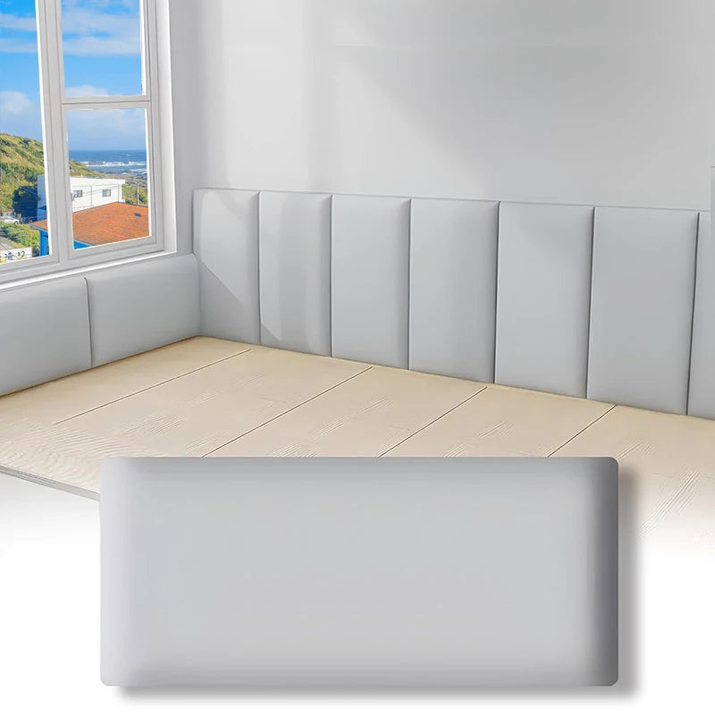 5PCS/SET 3D Wall Stickers Kids Anti-collision Leather Wall Panels Wallpaper Self-adhesive Soft Bag Peel and Stick Headboard Deco