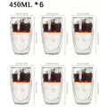 Double Wall Glass Cup Heat Insulation Transparent Handmade Tea Drink Cups MINI Whisky glasses Espresso Coffee Mug set 250-450ml