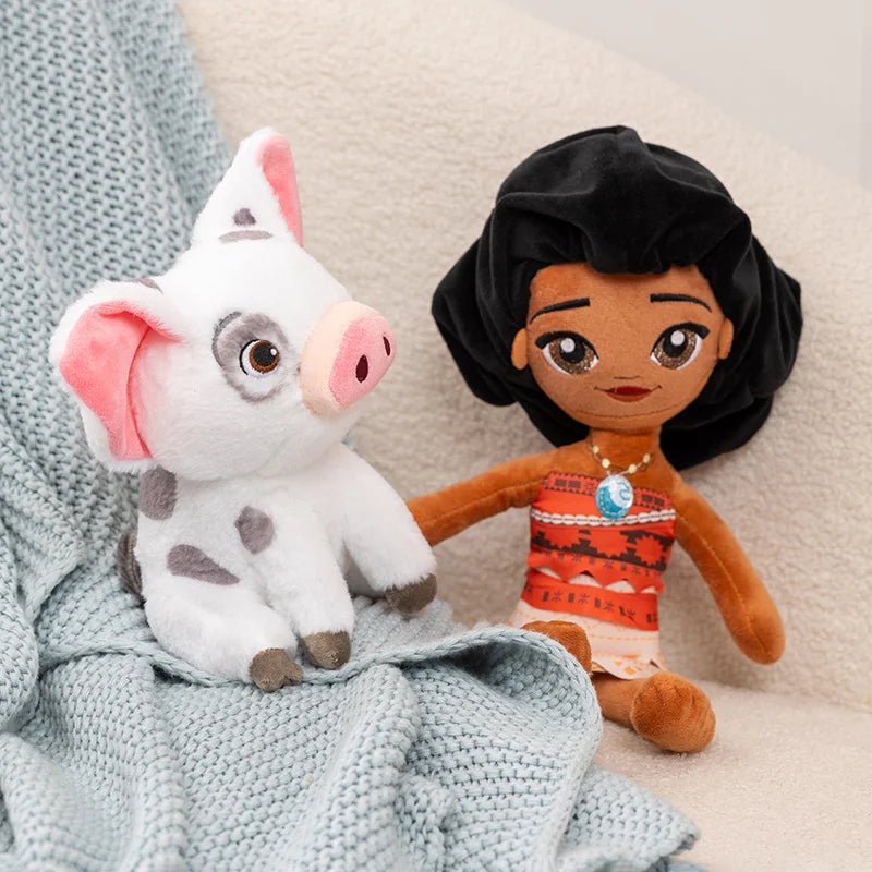 Kawaii Moana Pig Rooster Plush Toy Anime Pig Princess Chicken Stuffed Animals Sleep Toy Home Decor Birthday Gifts