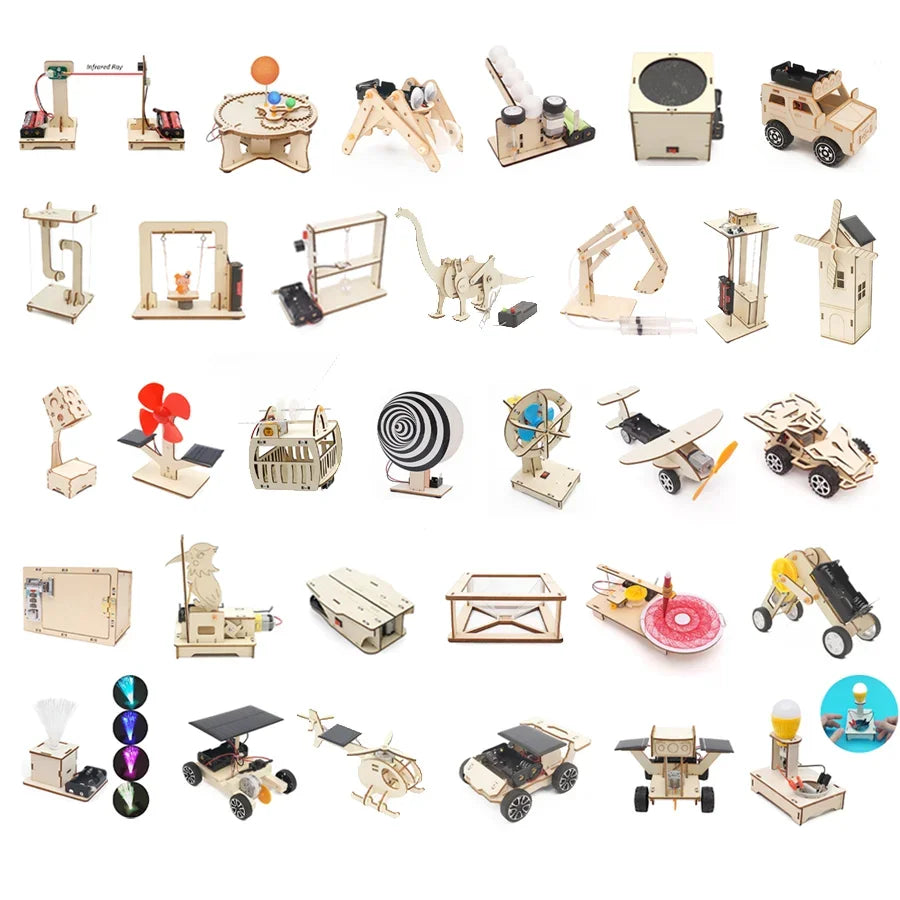 DIY Science Kit Educational STEM Kits Car Dinosaur Model Technologia Experimental Tool Wood Puzzle Games School Supply