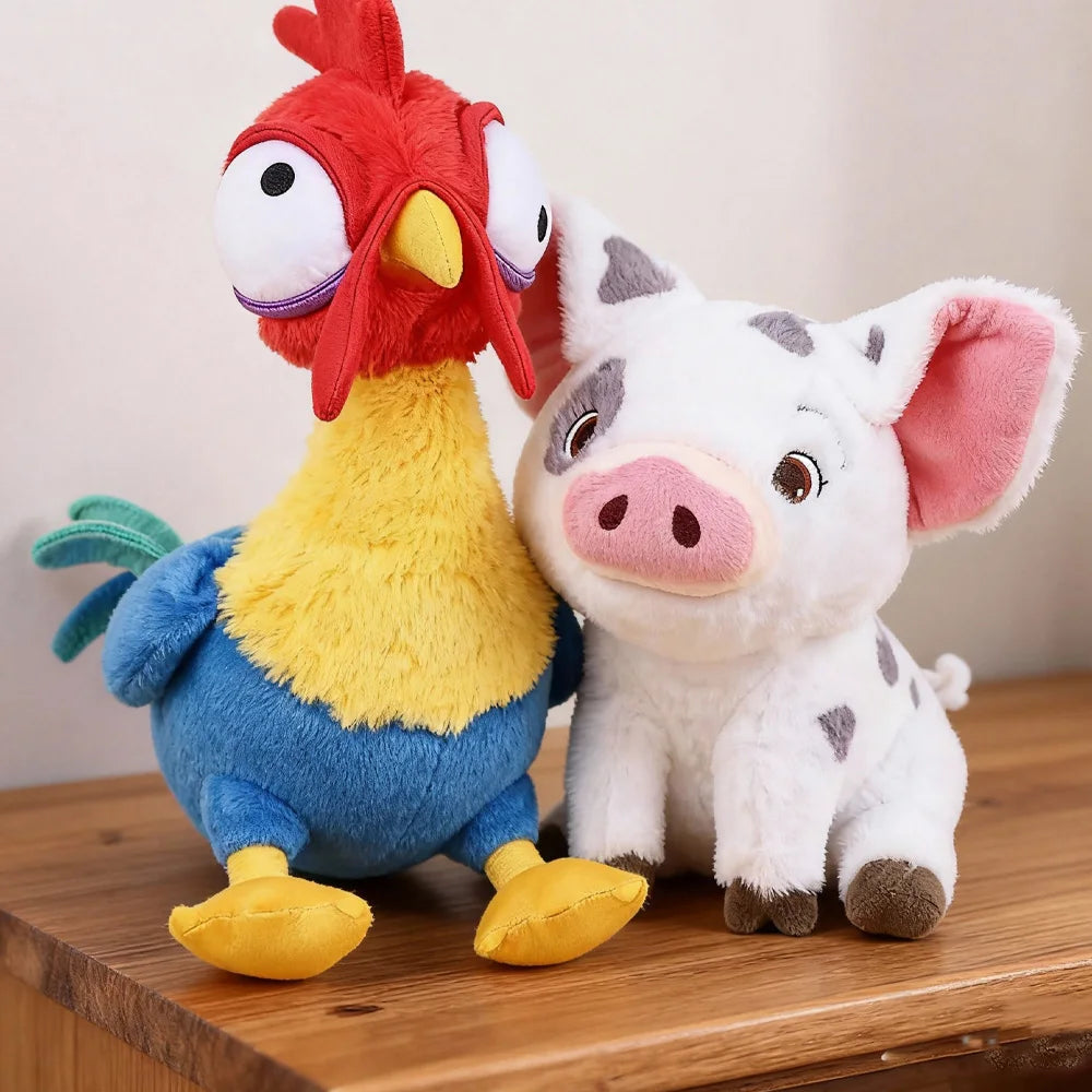 Kawaii Moana Pig Rooster Plush Toy Anime Pig Princess Chicken Stuffed Animals Sleep Toy Home Decor Birthday Gifts