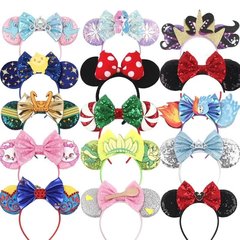 Cute New Mouse Ears Headband Kid Adult Festival Party Sequins 5"Bow Headband Women Baby Girl Party Hair Accessories