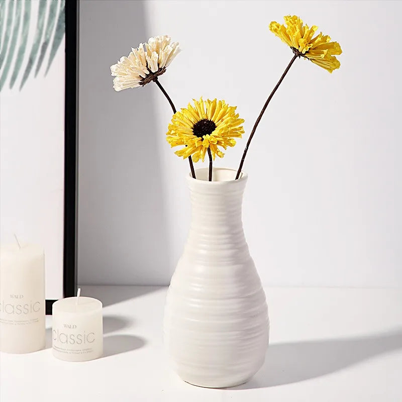 Nordic Plastic Vase Simple Small Fresh Flower Pot Storage Bottle For Flowers Living Room Modern Home Decorations Ornaments