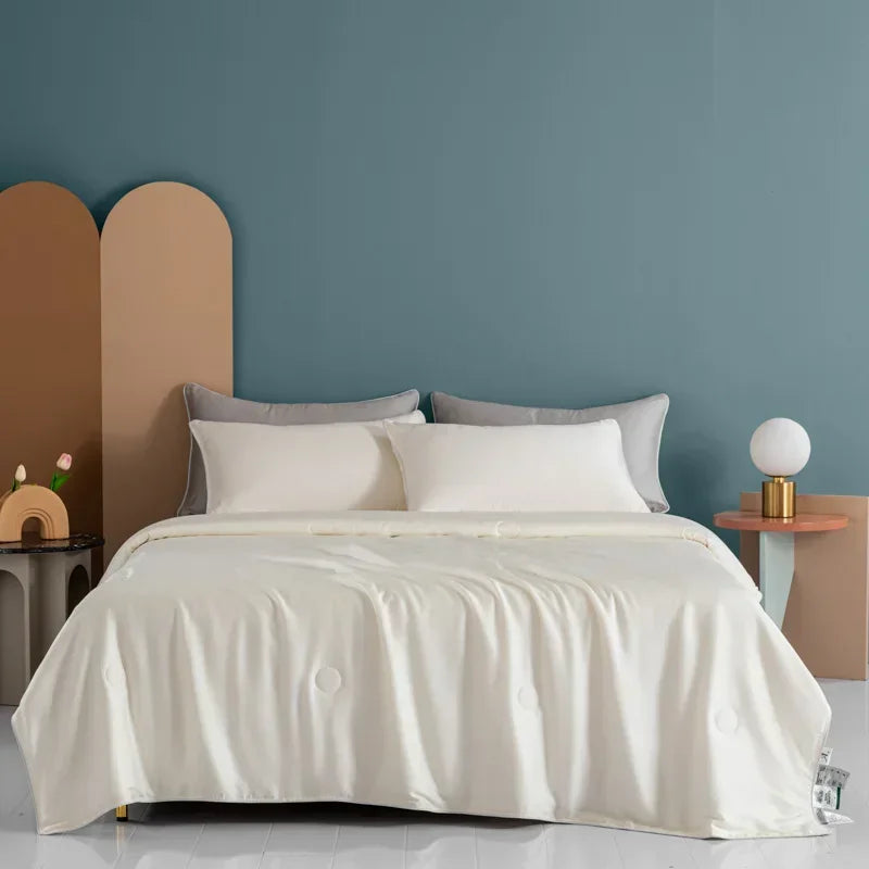 Air Condition Comforter for Summer Pure Color Ice Silk Cooling Blanket Lightweight and Smooth Twin/King Size Cold Quilt