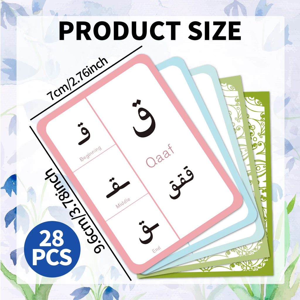 28pcs Arabic Educational Alphabet Flash Cards For Arabic Beginner Or Early Tutoring School Interesting Learning Interaction Card