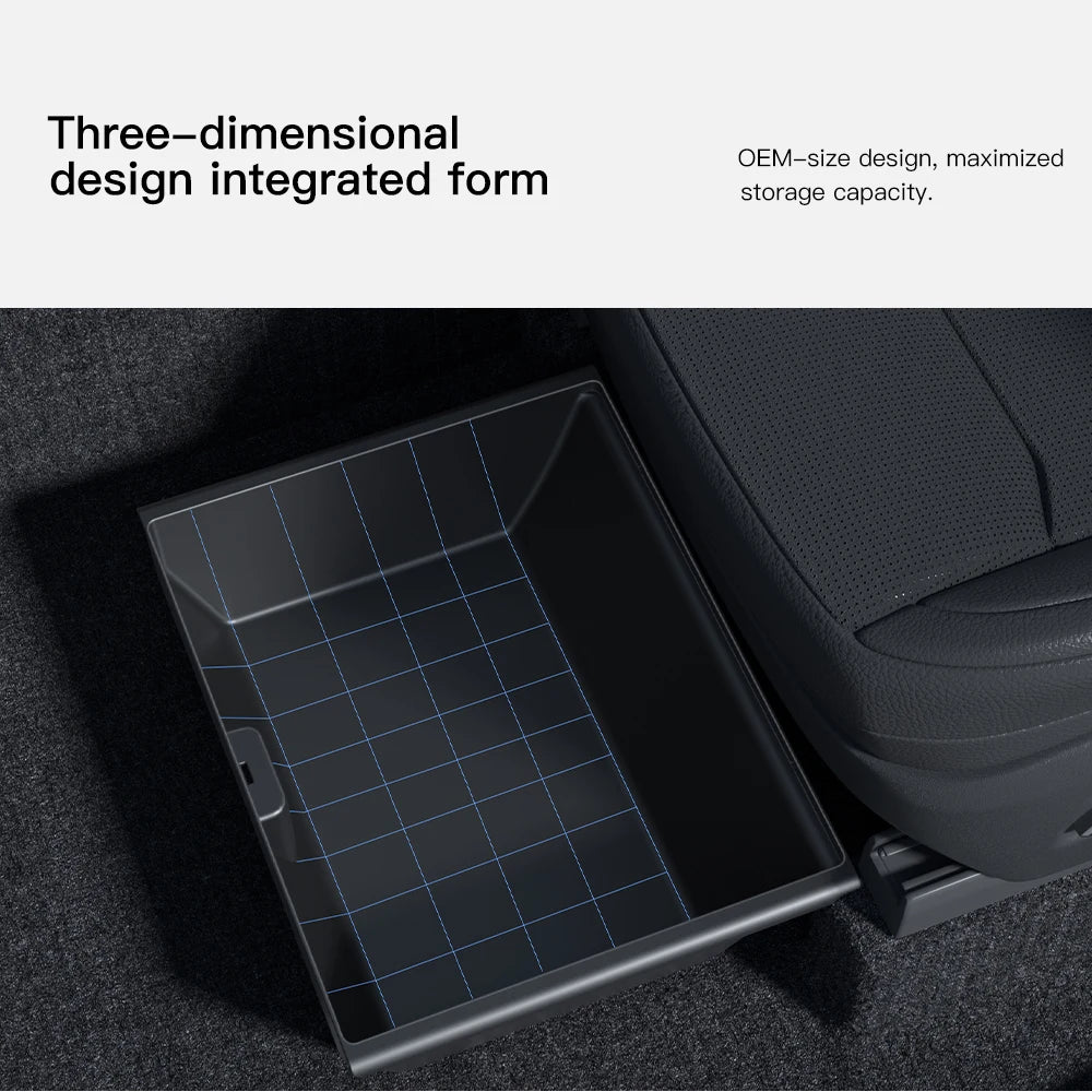 YZ For Tesla Model Y Juniper 2025+ YL  Under Seat Storage Box Car Interior Accessories Drawer Type Organizer Storage Lower Box