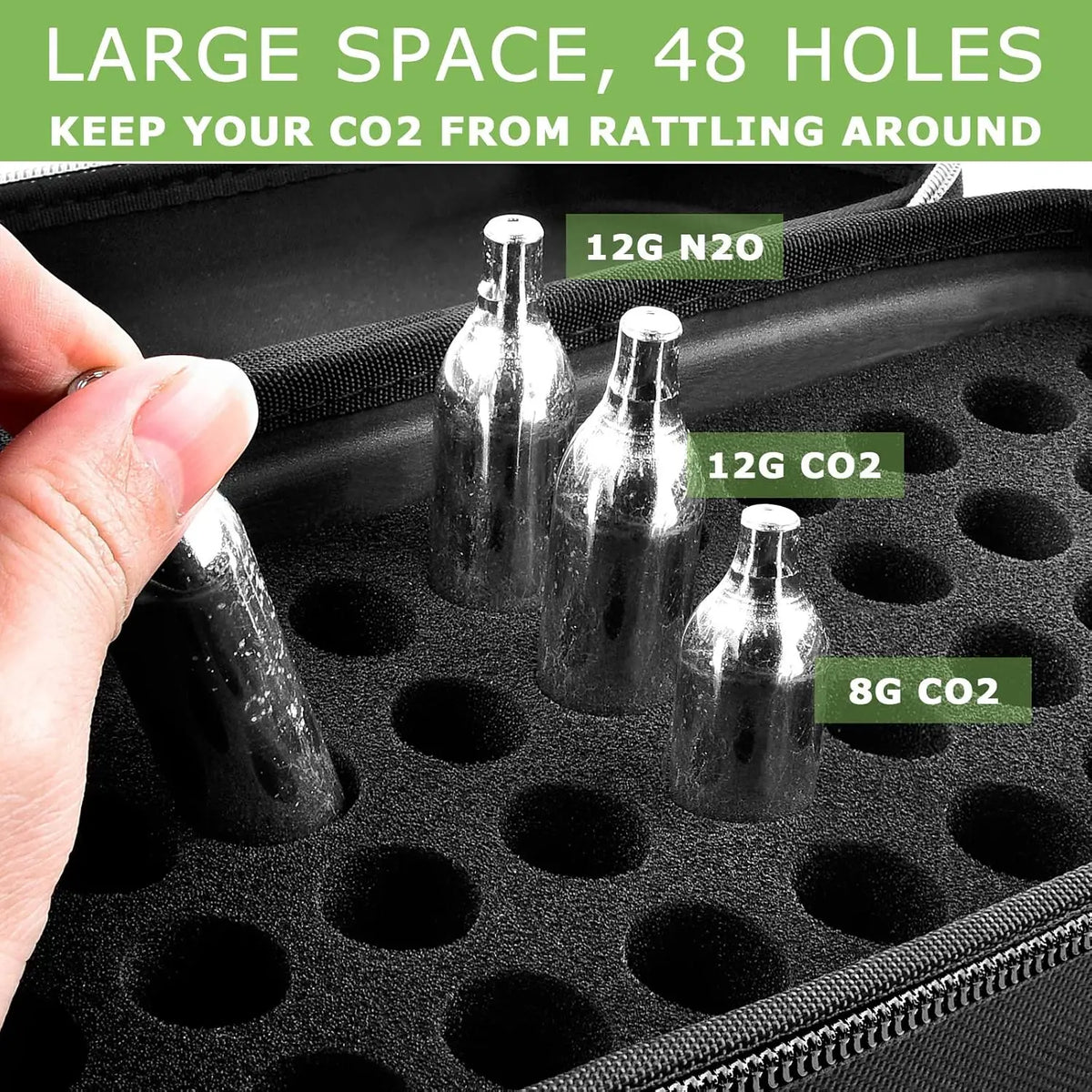 CO2 N2O Cartridge Organizer Case Only Compatible With Crosman Umarex Daisy Leland, 40 Slot Holder Box For Outdoor 8g 12g Refills