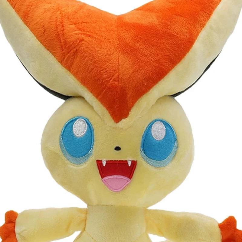 Kawaii # 494 Victini Stuffed Toys Cartoon Plush Dolls Throw Pillow Birthday Gift for Kids Friends Boys Home Decoration