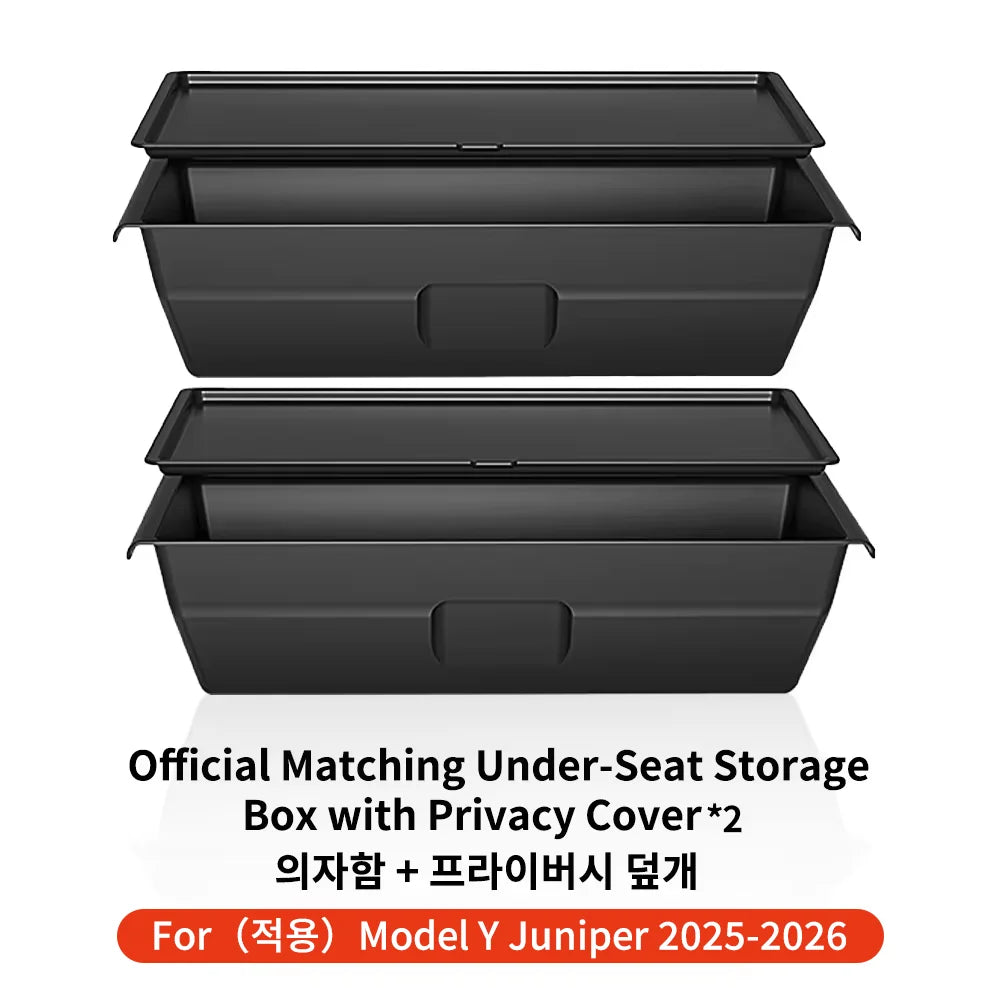 YZ For Tesla Model Y Juniper 2025+ YL  Under Seat Storage Box Car Interior Accessories Drawer Type Organizer Storage Lower Box