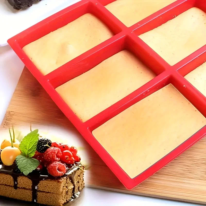 1pc 9-Cavity Silicone Mini Loaf Pan for Baking Cake, Bread, Meatloaf, Cornbread, Brownie, Muffin,and Soap  Easy to Clean