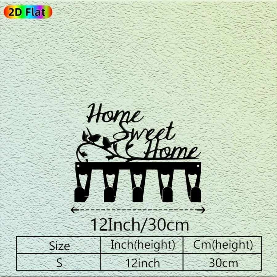 1pc Metal Wall Hooks Key Holder, Wall Mounted Coat Rack, Iron Art Decor For Home Kitchen Door