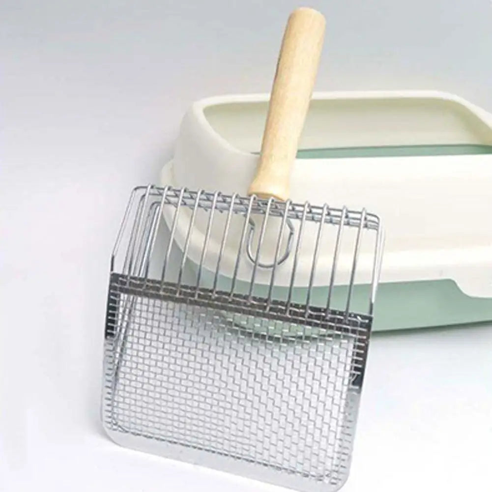 Dog Cat Clean Feces Supplies Stainless Steel Shovel Cat Litter Scoop Reduces Dust Metal Long Handle Scoop Pet Cleaning Tools