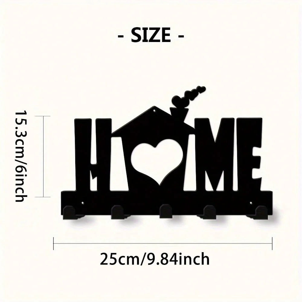 1pc Metal Wall Hooks Key Holder, Wall Mounted Coat Rack, Iron Art Decor For Home Kitchen Door