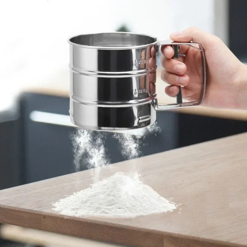 Hand Held Small Flour Sieve Baking Utensils Stainless Steel Manual Sieves Cup Stainless Steel Powder Sieve Kitchen Baking Tools