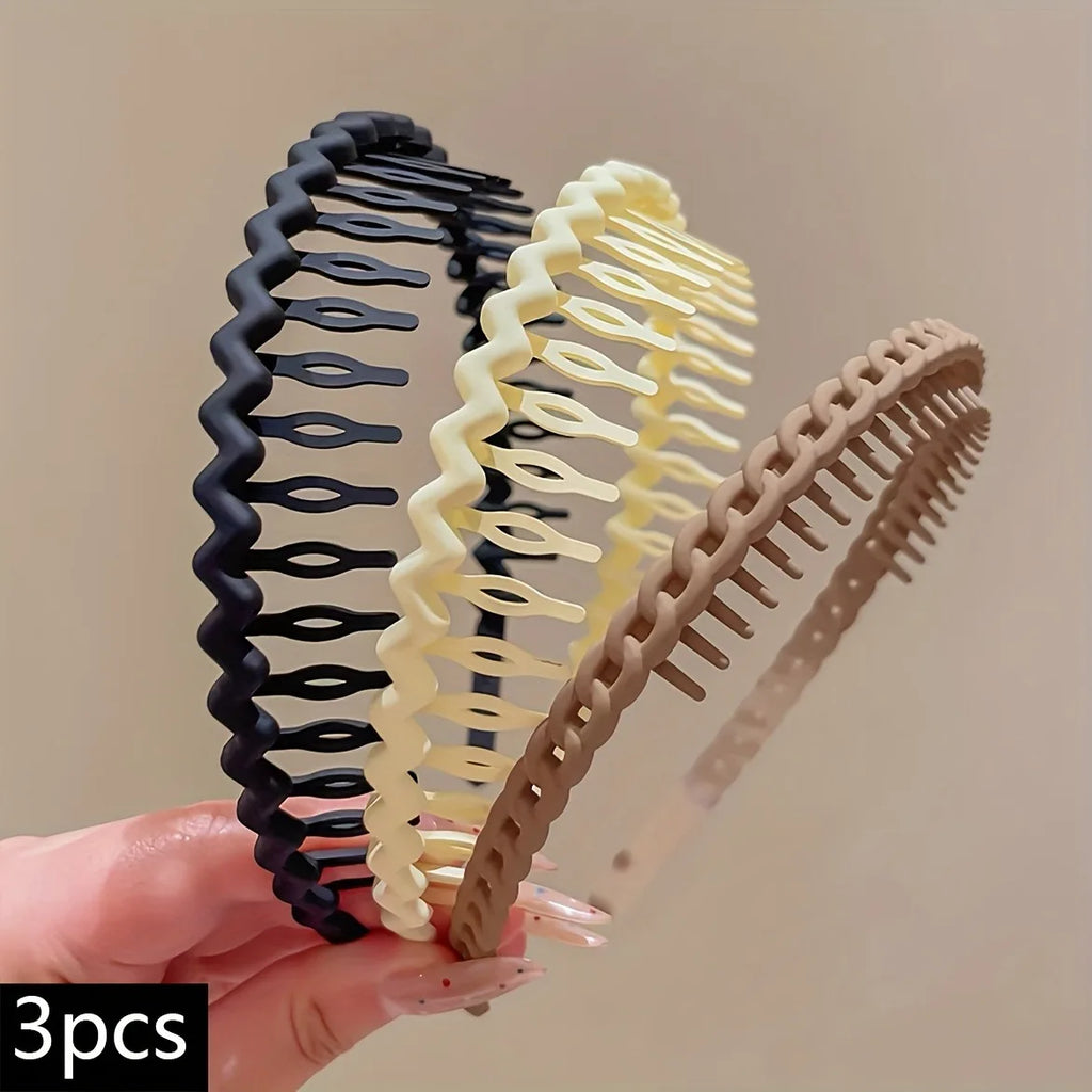 2/3 Pack of Anti-Slip, Textured Hair Ties/Headbands Suitable for Women and Girls for Facial Cleansing and Styling Purposes.