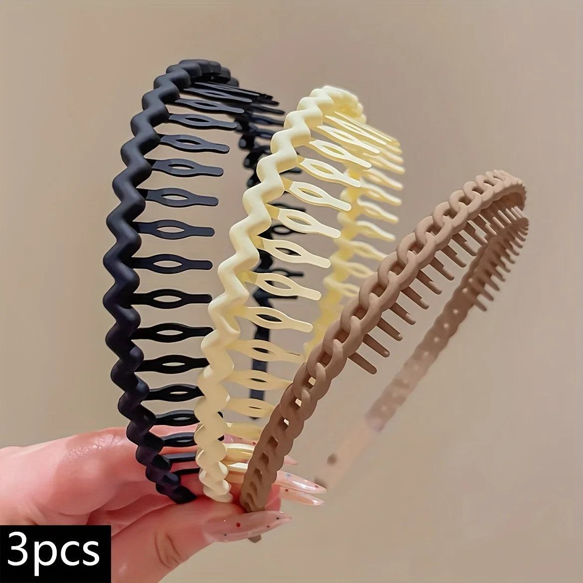 2/3 Pack of Anti-Slip, Textured Hair Ties/Headbands Suitable for Women and Girls for Facial Cleansing and Styling Purposes.