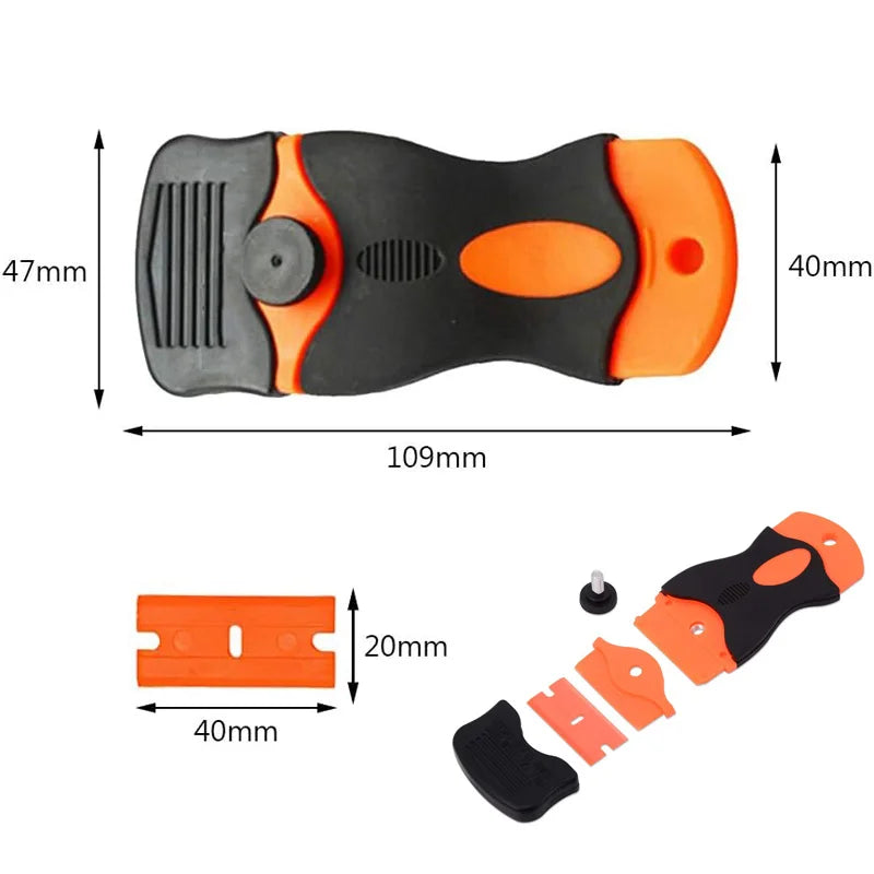 Car Paint Scraper with Plastic Replacement Blades Sticker Glue Removal Scraper Tool Set for for Removing Labels Stickers Decal