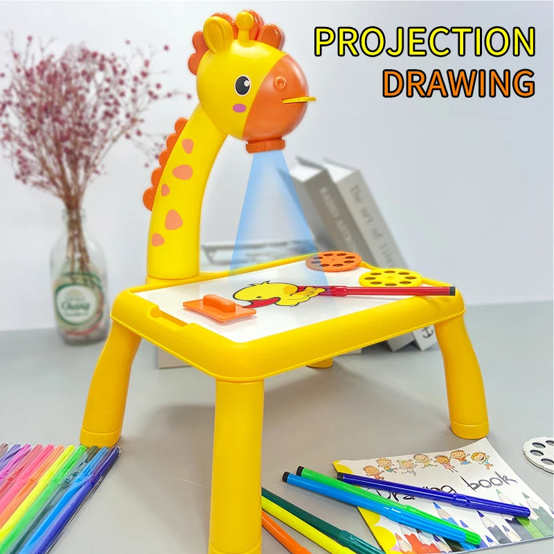 Electric deer projection drawing board multi-functional writing board learning drawing can erase coloring educational toys