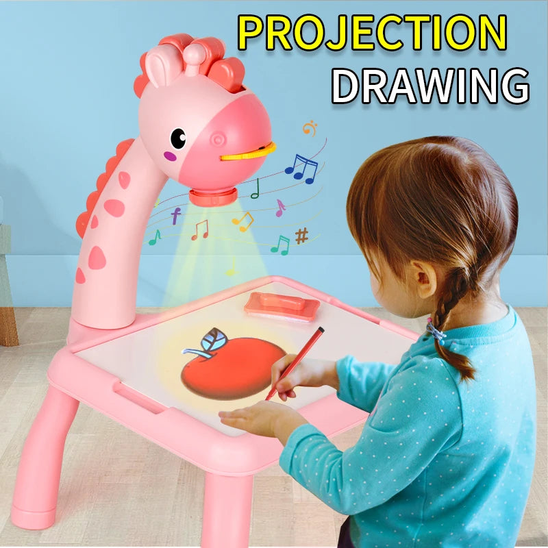 Electric deer projection drawing board multi-functional writing board learning drawing can erase coloring educational toys