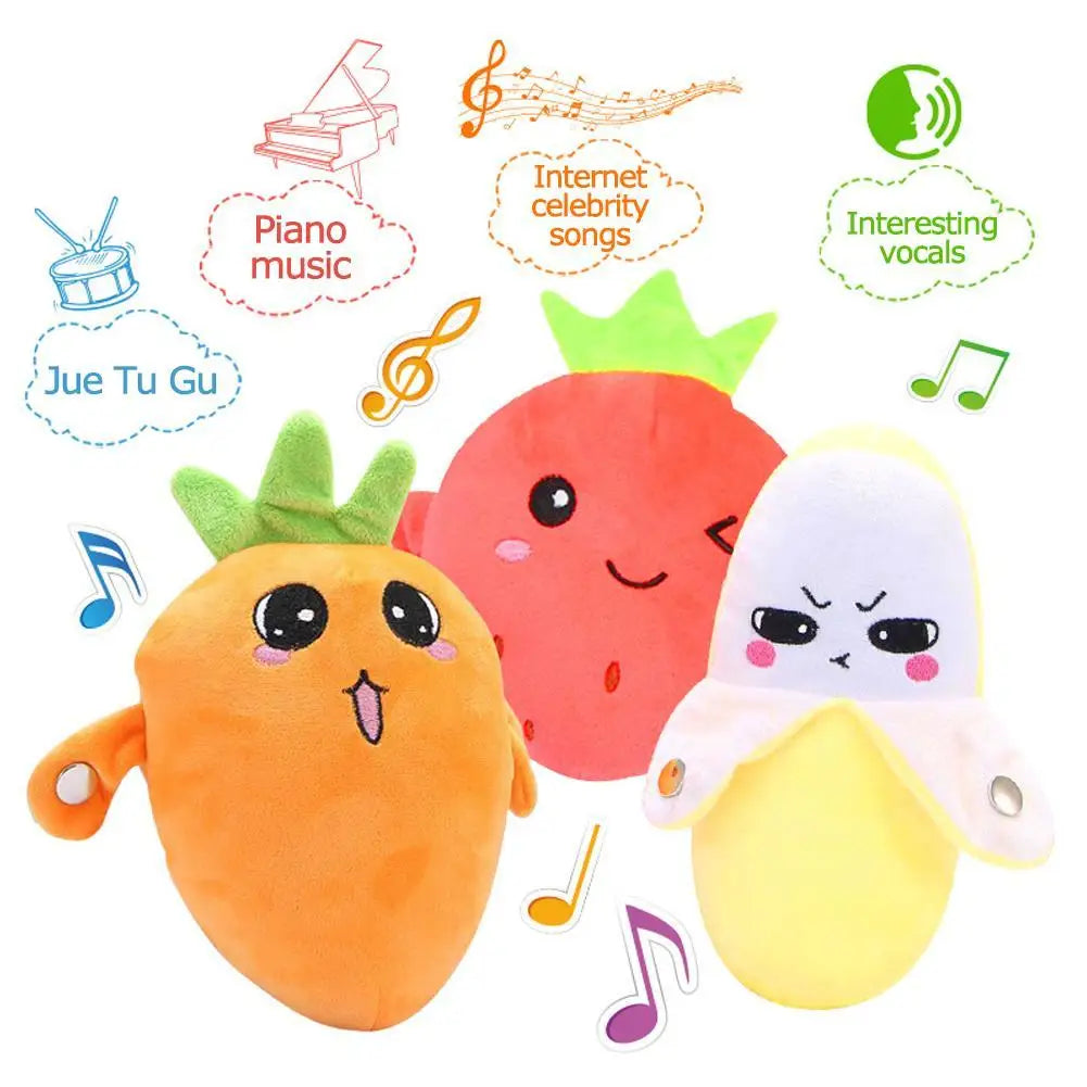 Creative Peculiar Music Rhythm Parent-child Interactive Plush Doll Banana Fruit Induction Toy Cultivate Music Perception Ability