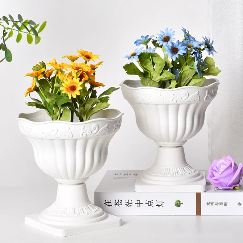 Simple Plastic Vase Pots for Plants Flower Arrangement Vase Decorative Vase Art Plastic Flowerpot Desktop Vase Flower Bottle