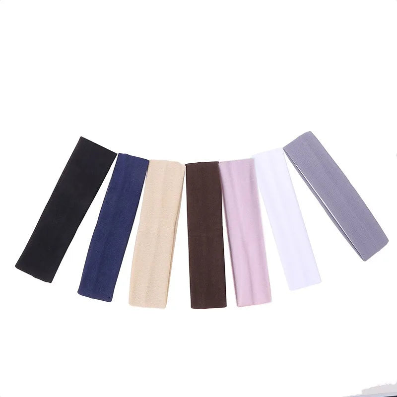 7Pcs Solid Elastic Hair Bands Yoga Headband Women Men Simple Sports Running Absorb Sweat Elastic Hair Bands Hair Accessories