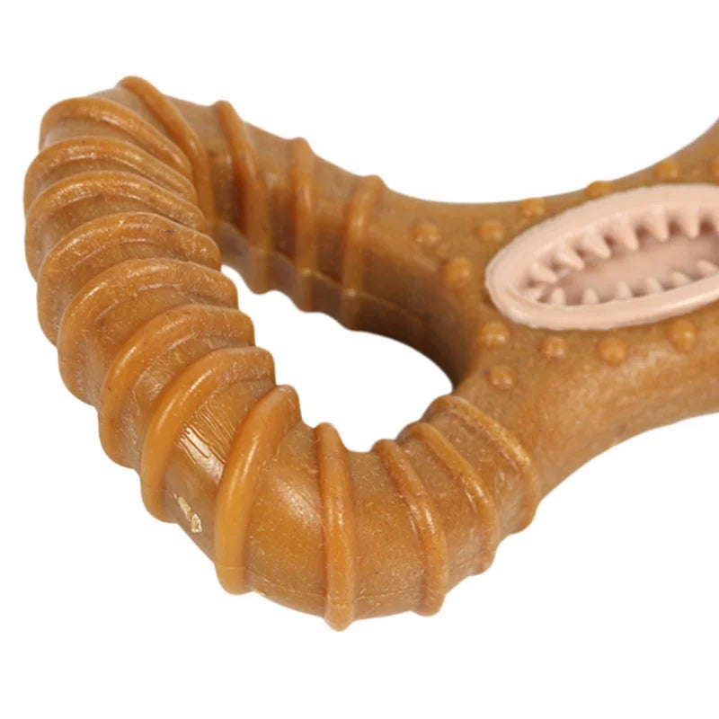Indestructible 15CM Solid Beechwood Chew Stick for Large Dogs - Dental Health Interactive Toy with Treat Hole, Heavy Duty Chewin