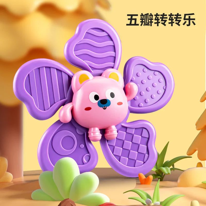 Children High Chair Toys Suction Cup Spinner Dining Table Rattles Fidget Educational Montessori Calming Travel Toy Gift