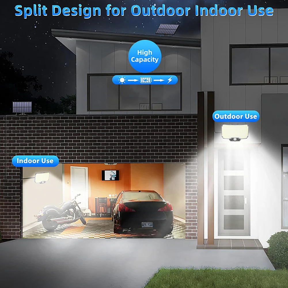 234/318/348 LED Solar Lights 3 Working Modes Super Bright Motion Sensor Outdoor IP65 Waterproof Flood Wall Security Lights Yard